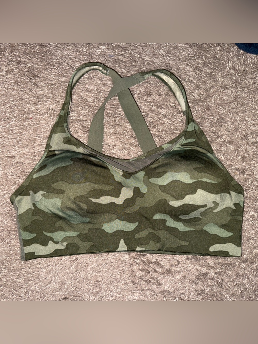 PINK Victoria's Secret Olive Green Camo Sports Bralette